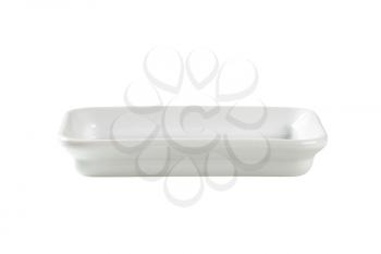 Rectangle ceramic baking dish isolated on white