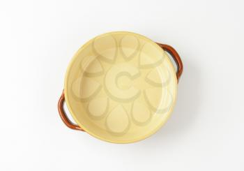 Round ceramic casserole dish without lid
