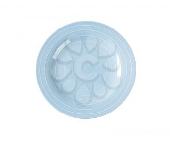 Blue dinner plate with white concentric circles