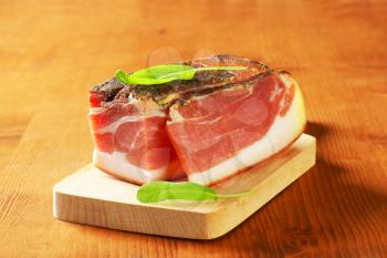 Dry-cured, lightly smoked Italian ham from South Tyrol