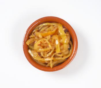bowl of stewed Hungarian peppers