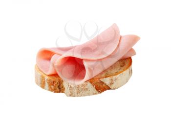 slice of bread with ham