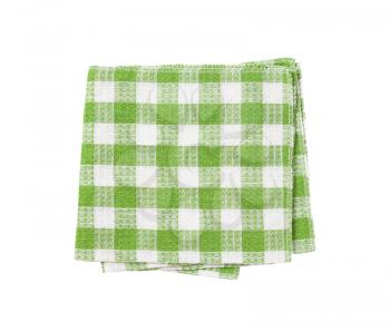 green and white checkered dish towel