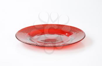 Ruby red glass bubble plate