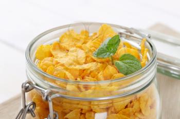 jar of corn flakes - close up