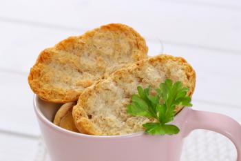 cup of crispy rusks - close up