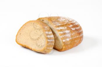 moist continental bread on white background