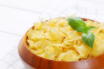 bowl of quadretti - square shaped pasta - close up