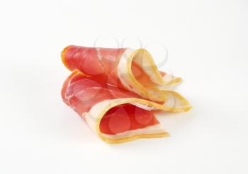 Thin slices of prosciutto crudo
