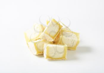 Pieces of French goat cheese
