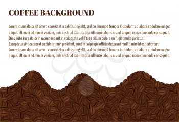 Three waves of coffee. Coffee Beans Background. There is a place for text