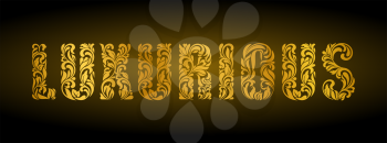 Luxurious. Golden letters  from a floral ornament on a dark background. Luxury design