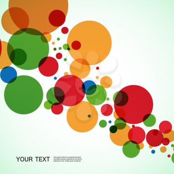 Vector background design of large colored balls.
