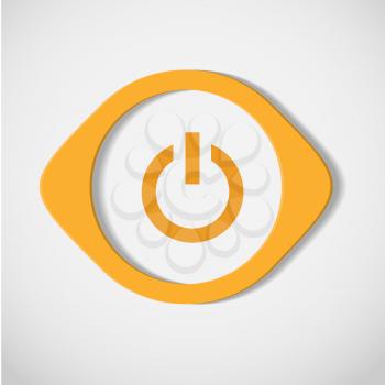 vector yellow button on a white background.