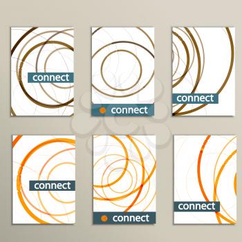 Six vector pattern with abstract circle brochures.