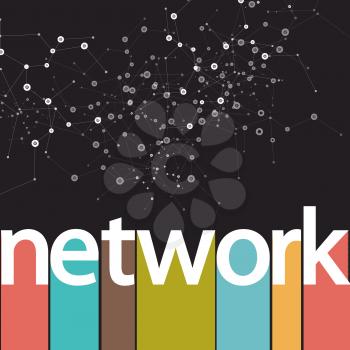 Vector abstract network on dark cool design.