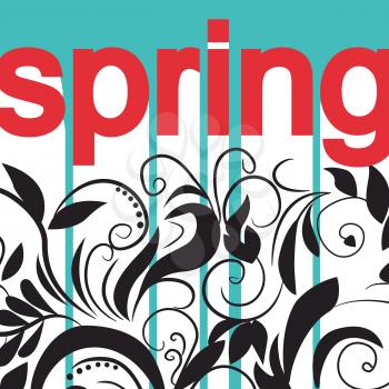 Vector card with print and sign spring.