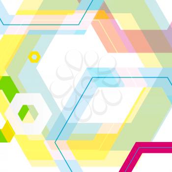 Vector background of large colored hexagons eps.