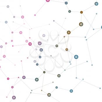 Vector color network connection and DNA design.