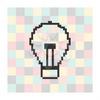 Vector pixel icon light on a square background.