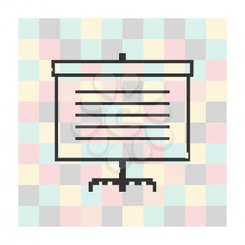Vector pixel icon screen for presentations.