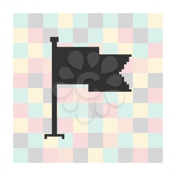 Vector pixel icon flag on a square background.