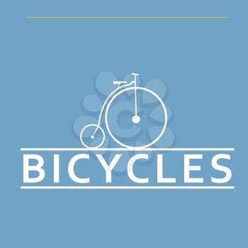 Simple flat vector images bike on the background.