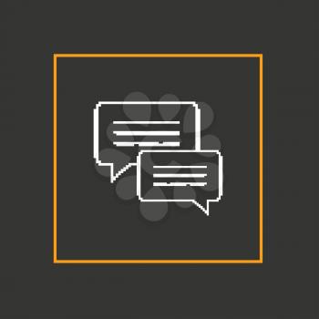 Simple pixel icon dialog messages. Vector design.