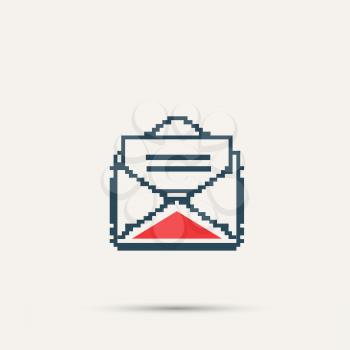 Simple stylish pixel icon envelope. Vector design.