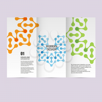 Vector brochures with abstract figures. Design pattern.