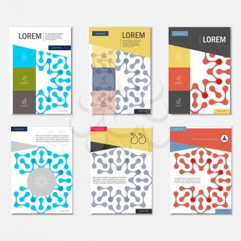 Vector brochures with abstract figures. Design pattern.