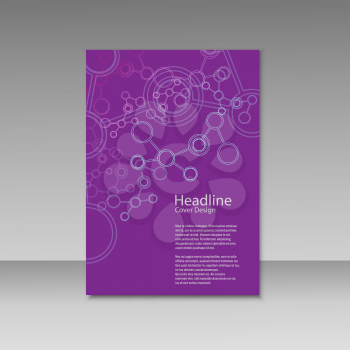 Brochure cover with abstract connect patterns.