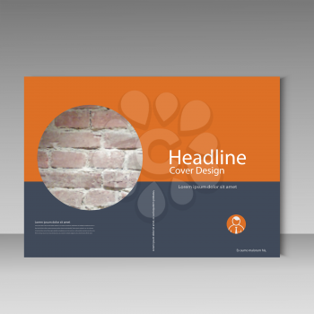 Brochure cover template vector. Brick design element.