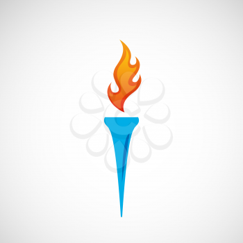 Burning torch vector icon.
