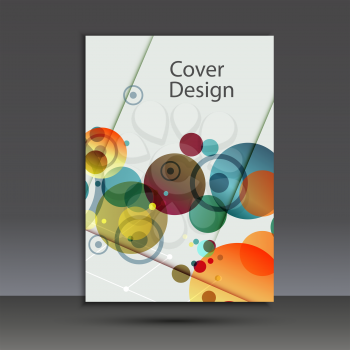 Brochure design template cover. Vector abstract round.