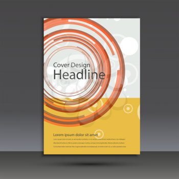 Brochure design template cover. Vector abstract round.