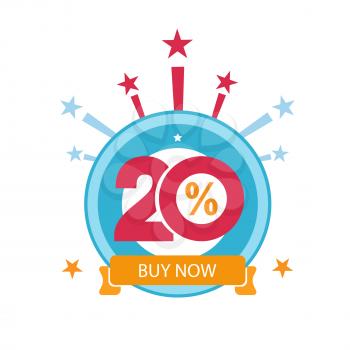 Twenty discount icon. Sales design template. Shopping and low price symbol.