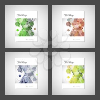 Vector annual report Leaflet Brochure Flyer template design, book cover design. Abstract hexagon creative template.
