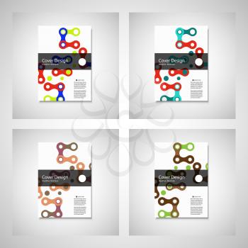 Brochures design templates. Vector pattern with abstract figures.