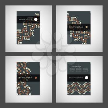 Brochures design templates. Vector pattern with abstract figures.