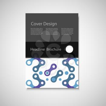 Abstract cover design, business brochure template layout, annual report, booklet or book. Chain geometric pattern.