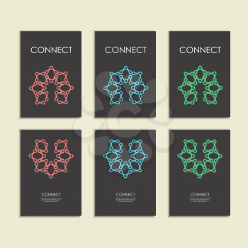 Abstract connect figure on brochure template.