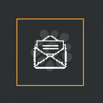 Simple stylish pixel icon envelope. Vector design.