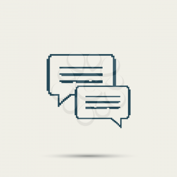 Simple pixel icon dialog messages. Vector design.