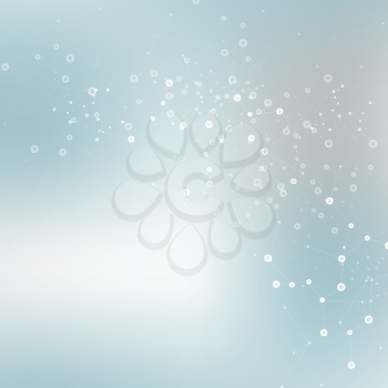 Vector background blur with a molecular structure.