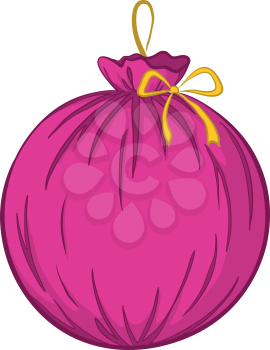 Christmas decoration: paper or cloth ball - bag with a gift. Vector