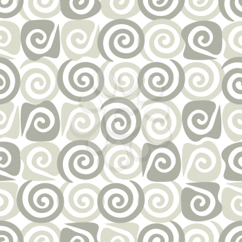 Abstract seamless background, wallpaper with grey spiral. Vector