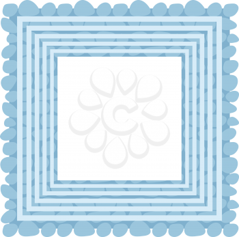 Abstract blue and white background with frame and pattern. Vector
