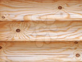 Detail of a Wall of a Wooden House Built From Fresh Pine Logs