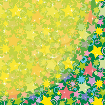 Abstract Holiday Background, Pattern of Colorful Stars. Eps10, contains transparencies. Vector